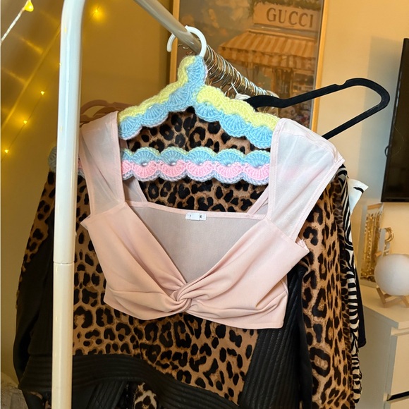 Pink Twist Front Crop Top - Picture 3 of 3